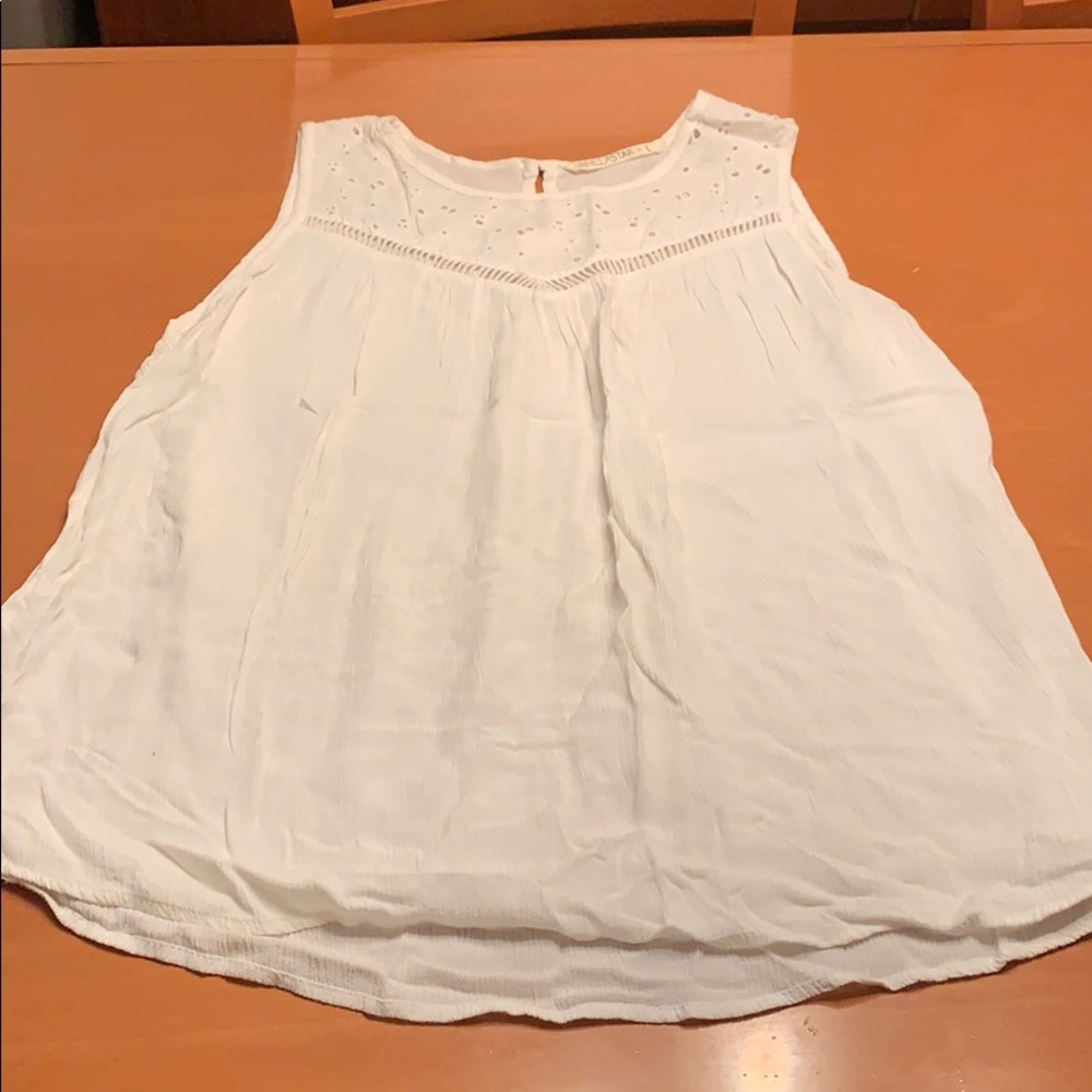 Crepe and eyelet top